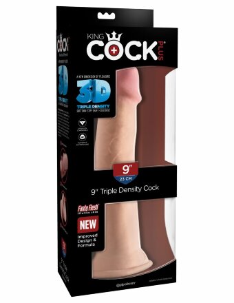 Телесный фаллоимитатор на присоске 9&quot; Triple Density Cock - 26,7 см. 