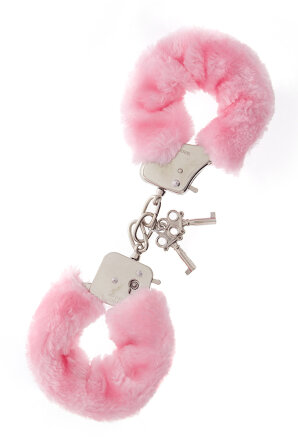 Металлические наручники с розовой меховой опушкой METAL HANDCUFF WITH PLUSH PINK 