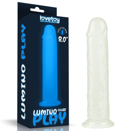 Прозрачный, светящийся в темноте фаллоимитатор Lumino Play Dildo - 21 см. 