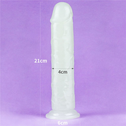 Прозрачный, светящийся в темноте фаллоимитатор Lumino Play Dildo - 21 см. 