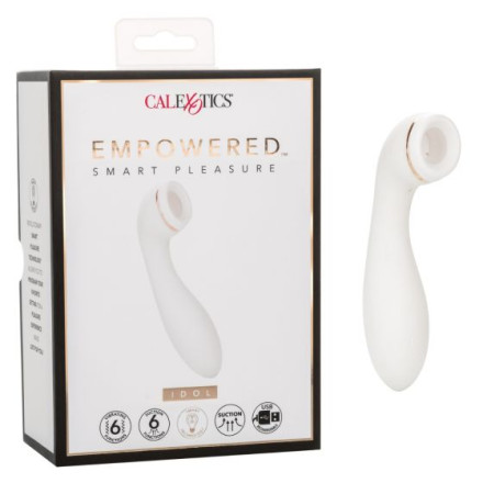 Белый вакуумный вибромассажер Empowered Smart Pleasure Idol - 17,75 см. 