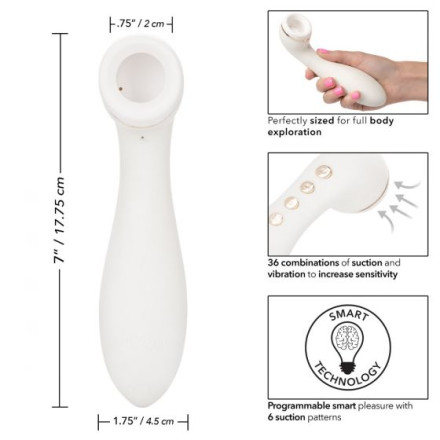 Белый вакуумный вибромассажер Empowered Smart Pleasure Idol - 17,75 см. 