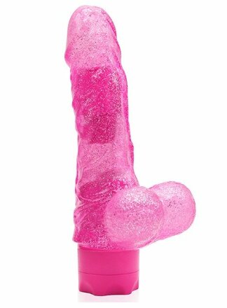 Розовый водонепроницаемый вибратор JELLY JOY ELASTIC ENIGMA MULTISPEED VIBE - 15 см. 