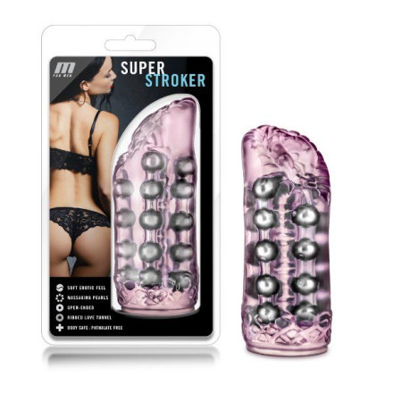 Розовый мастурбатор-вагина со стимулирующими бусинами Super Stroker 