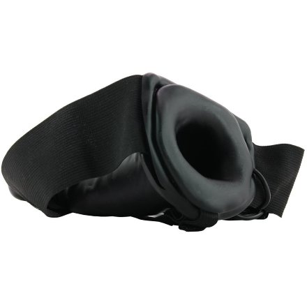 Полый страпон с двумя отростками и вибрацией Unisex Vibrating Hollow Strap-On Double Penetrating Dildo - 17,8 см. 