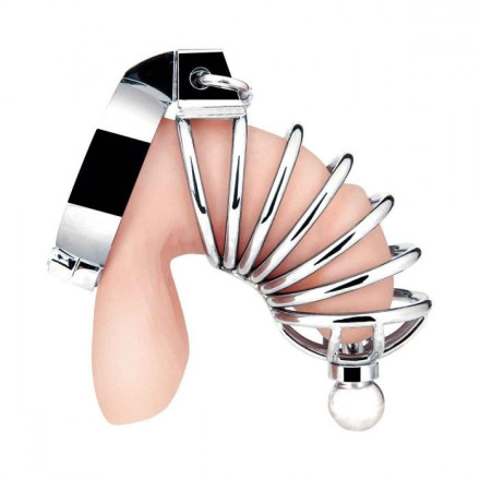Серебристая клетка для члена Urethral Play Cage 