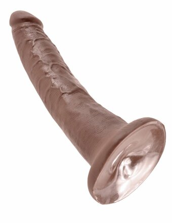 Коричневый фаллоимитатор с присоской 7&quot; Cock - 17,8 см. 