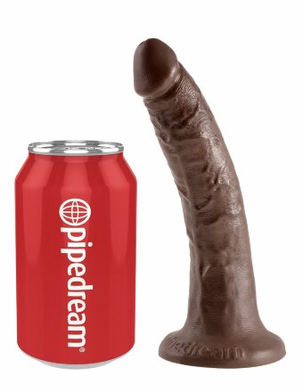 Коричневый фаллоимитатор с присоской 7&quot; Cock - 17,8 см. 