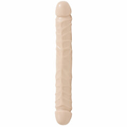 Двухголовый фаллос телесного цвета  Jr. Veined Double Header 12&quot; Bender - 29,5 см.