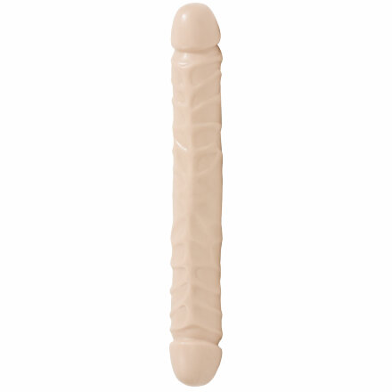 Двухголовый фаллос телесного цвета  Jr. Veined Double Header 12&quot; Bender - 29,5 см. 