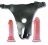 Трусики из кожзаменителя с двумя фаллоимитаторами CROTCHLESS STRAP-ON 2 DONGS HOT PINK 