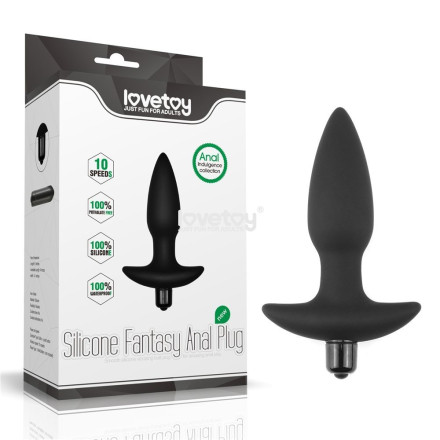 Черная анальная вибропробка Anal Indulgence Collection Fantasy Plug - 14,5 см. 