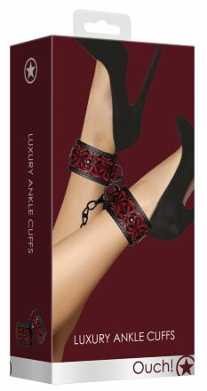 Красно-черные поножи Luxury Ankle Cuffs 