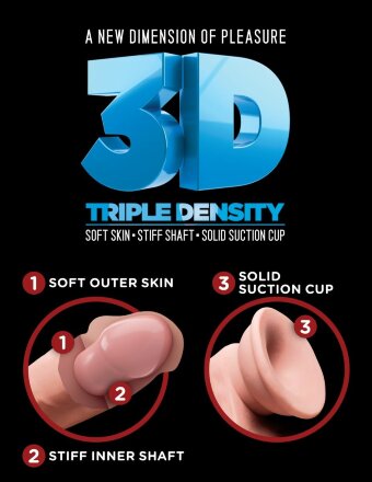 Телесный фаллоимитатор на присоске 6,5&quot; Triple Density Cock - 20,3 см. 
