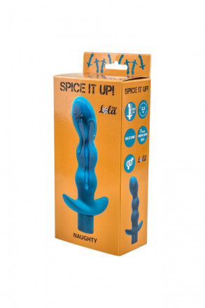 Бирюзовый анальный вибромассажёр Naughty - 14,5 см. 