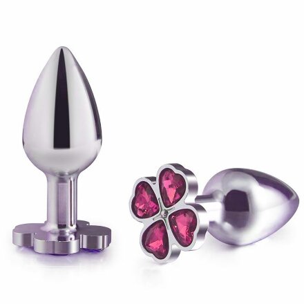 Серебристая пробка с цветком из розовых сердечек - 7 см. 