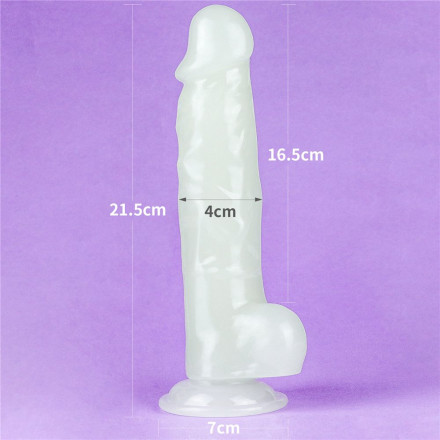 Прозрачный, светящийся в темноте фаллоимитатор Lumino Play Dildo - 21,5 см. 