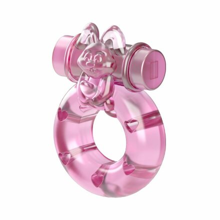 Розовое эрекционное кольцо с вибрацией Ring 