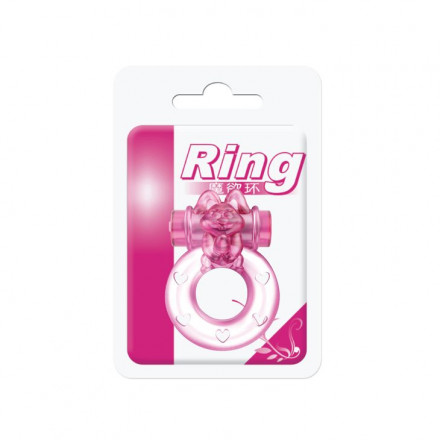 Розовое эрекционное кольцо с вибрацией Ring 