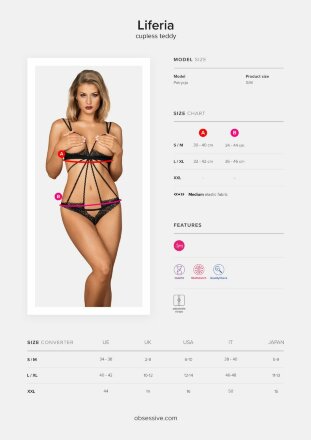 Соблазнительное боди Liferia с цветочным орнаментом 