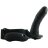 Чёрный полый страпон с вибрацией Unisex Vibrating Hollow Strap-On - 14 см. 
