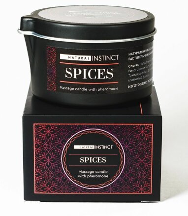 Массажная свеча с феромонами Natural Instinct SPICES - 70 мл. 