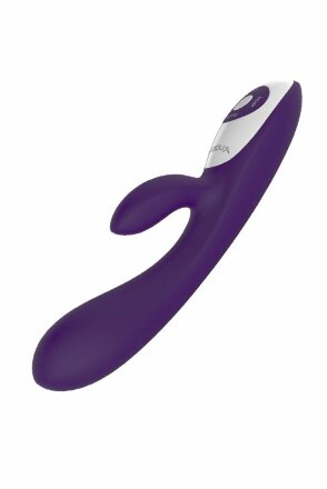 Фиолетовый вибратор Nalone Rhythm X2 с клиторальным стимулятором - 21,6 см. 