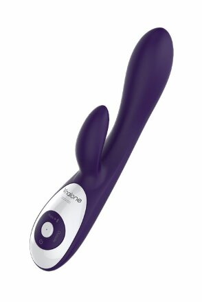 Фиолетовый вибратор Nalone Rhythm X2 с клиторальным стимулятором - 21,6 см. 