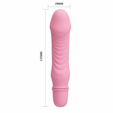 Нежно-розовый мини-вибратор Stev -13,5 см. 