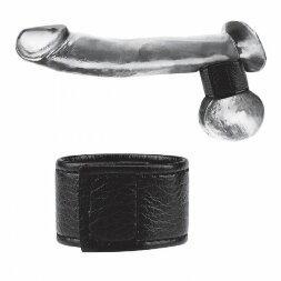 Чёрная утяжка на мошонку 1&quot; Velcro Ball Stretcher