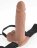 Кофейный перезаряжаемый вибрострапон 7&quot; Hollow Rechargeable Strap-on with Balls - 20,3 см. 