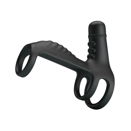 Черная вибронасадка на пенис Vibrating Penis Sling 