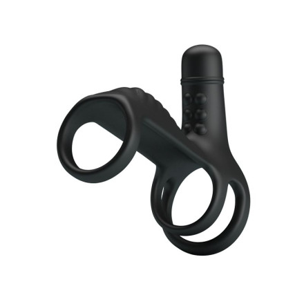 Черная вибронасадка на пенис Vibrating Penis Sling 
