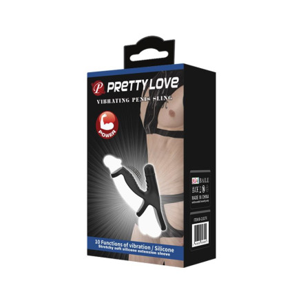 Черная вибронасадка на пенис Vibrating Penis Sling 