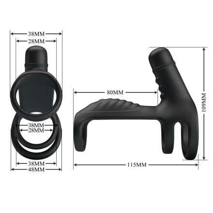 Черная вибронасадка на пенис Vibrating Penis Sling 