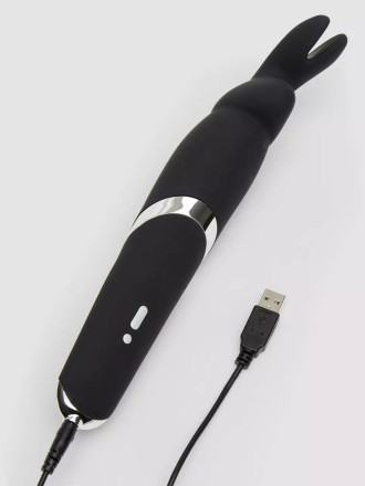Черный вибратор Rabbit Rechargeable Wand Vibrator - 26,7 см. 