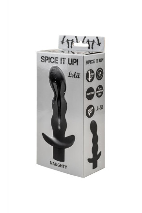 Чёрный анальный вибромассажёр Naughty - 14,5 см. 