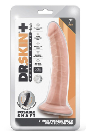 Телесный фаллоимитатор-реалистик 7 Inch Posable Dildo - 19 см. 