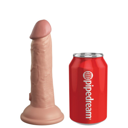 Телесный вибратор-реалистик на присоске 6  Vibrating Silicone Dual Density Cock - 17,8 см. 