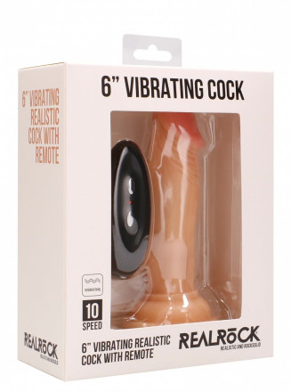 Телесный вибратор-реалистик Vibrating Realistic Cock 6  - 15 см. 