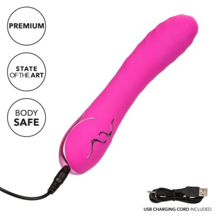 Розовый вибромассажер Insatiable G Inflatable G-Wand с функцией расширения - 21,5 см. 