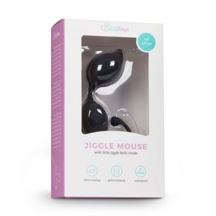 Черные вагинальные шарики Jiggle Mouse 