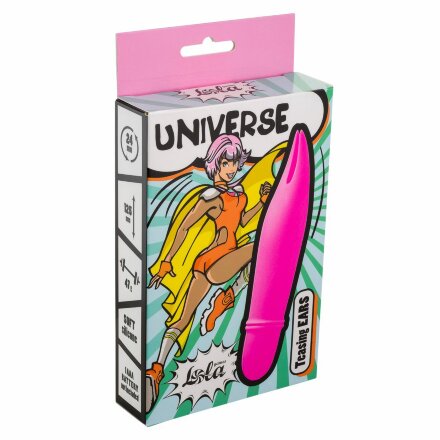 Розовый мини-вибратор Universe Teasing Ears - 12,5 см. 
