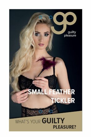 Пластиковая метелочка с фиолетовыми пёрышками Small Feather Tickler - 32 см. 