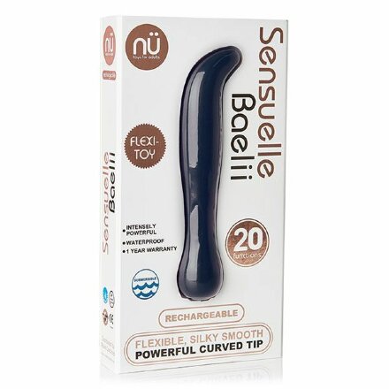 Темно-синий перезаряжаемый G-вибратор BAELLI - 12 см. 