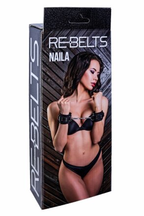 Черные кожаные наручники Naila 