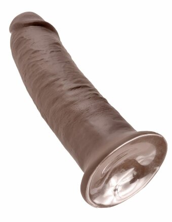 Коричневый фаллос-гигант 10&quot; Cock - 25,4 см. 