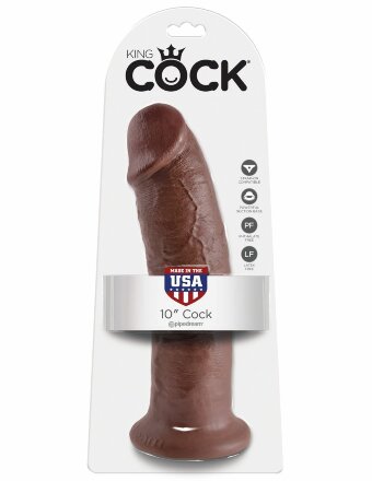 Коричневый фаллос-гигант 10&quot; Cock - 25,4 см. 
