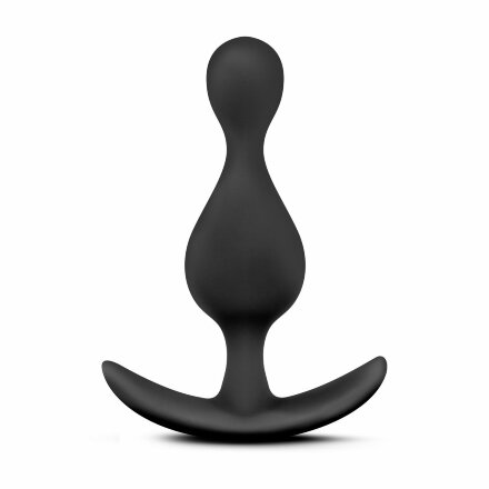 Чёрная фигурная анальная пробка Luxe Explore - 11,4 см. 