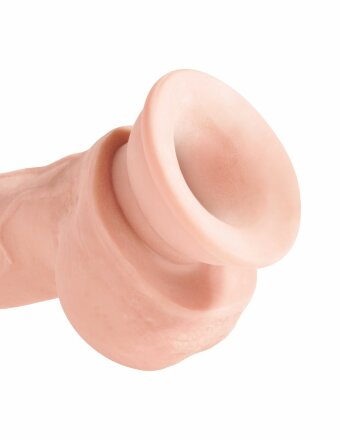 Телесный фаллоимитатор на присоске 8&quot; Triple Density Fat Cock with Balls  - 24,1 см. 